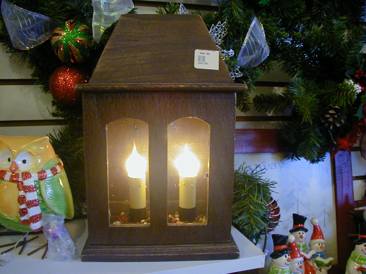 Double Wood Candle Lamp